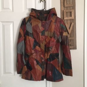 Vintage patchwork leather jacket!